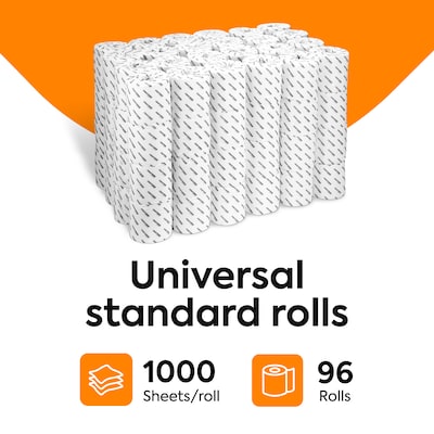 Coastwide Professional Toilet Paper, 1-ply, White, 1000 Sheets/Roll, 96 Rolls/Carton
