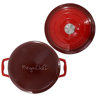 Elama Cast Iron 2.7 Qt Dutch Oven, Red (935124508M)