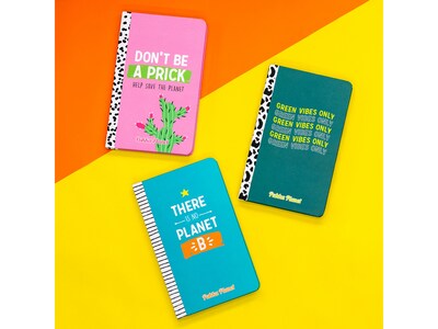 Pukka Pad Green Vibes Only Notebook, 5.28" x 8.46", Wide-Ruled, 96 Sheets, Green (9704-SPP)