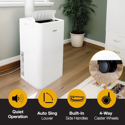 Whirlpool 115-Volt 14,000 BTU Portable Air Conditioner with Remote, White (WHNP141AW)