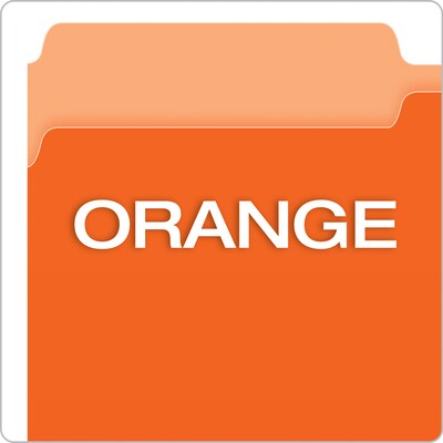 Pendaflex Recycled File Folder, 1/3-Cut Tab, Legal Size, Orange, 100/Box (43501/3ORA)