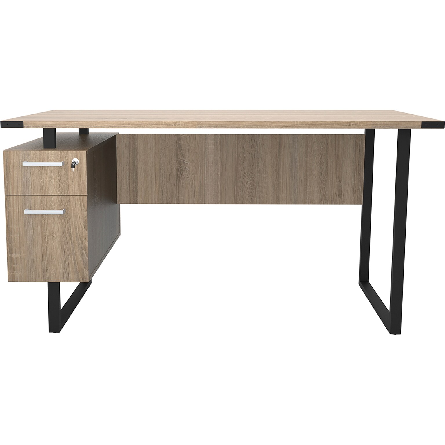 Safco Mirella SOHO 62W Desk with Built-In Pedestal, Sand Dune (5513SDD)