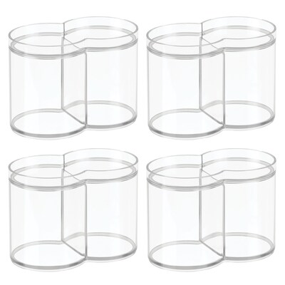iDESIGN Stackable Plastic Dual Canister with Lid, Clear, 4/Pack  (28376M4)