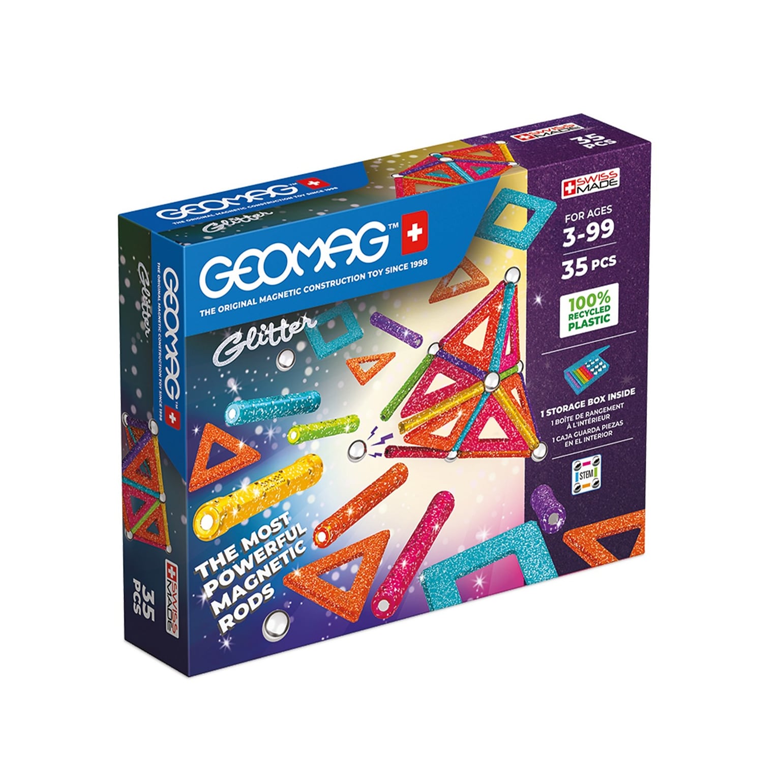 Geomag Glitter Panels Construction Set, 35 Pieces (535)