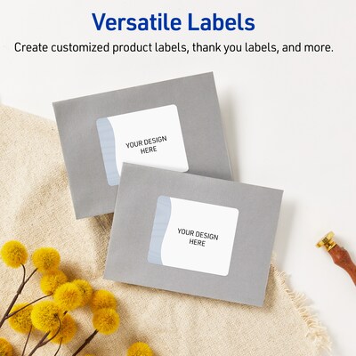 Avery Laser/Inkjet Rectangle Multipurpose Labels, 4" x 3-1/3", White, 40/Pack (S00ETY)