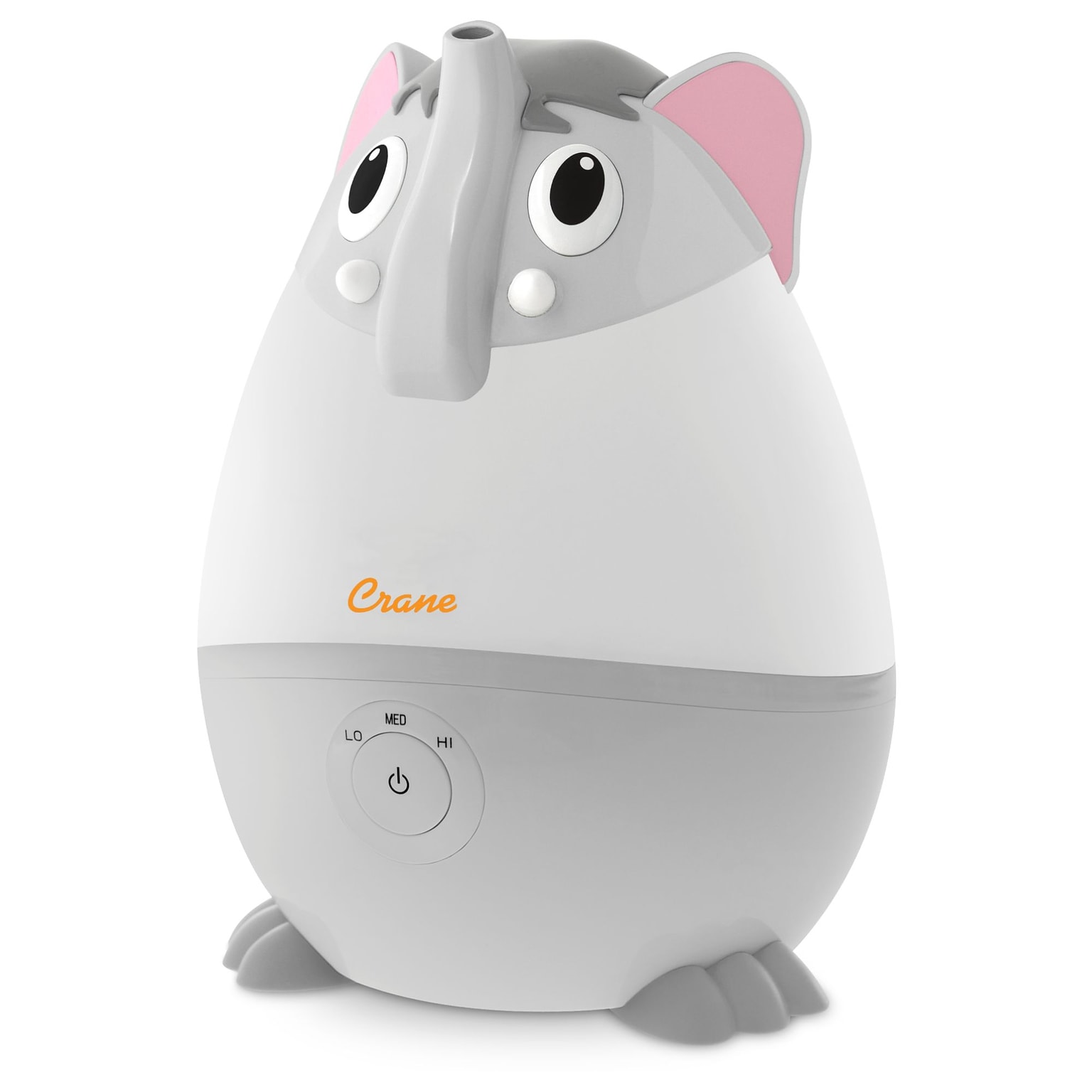 Crane Mini Elephant Ultrasonic Cool Mist Tabletop Humidifier, 0.5-Gallon, Gray (EE-8260)