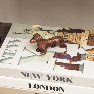 Mind Reader Dachshund Figurine, Antique Brass (DOGDEC-BRZ)