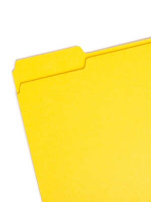 Smead File Folder, 1/3-Cut Tab, Letter Size, Yellow, 100/Box (12943)