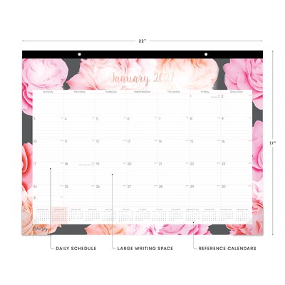 2027 Blue Sky Joselyn 22 x 17 Monthly Desk Pad Calendar, Pink/Gray (102714-27)