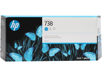 HP 738 Cyan Standard Yield Ink Cartridge (676M6A)