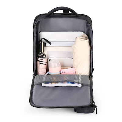 DUKAP Mom Pro Expandable Diaper Backpack, Medium, Black (BDKMOM17BLK)