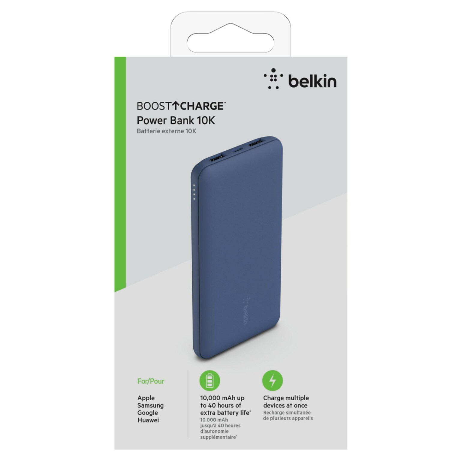Belkin BOOST CHARGE USB Power Bank, 10000mAh, Blue (BPB011BTBL)