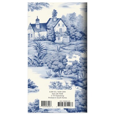 2027 TF Publishing Blue Toile 3.5" x 6.5"  Monthly Standard Planner, Paperboard Cover, Multicolored (27-7006)