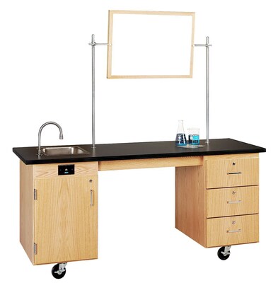 Diversified Woodcrafts Oak Wood ADA Compatible Mobile Lab Station (4352K)