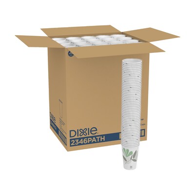Dixie Pathways Poly Paper Hot Cups, 16 oz., White, 1000/Carton (2346PATH)