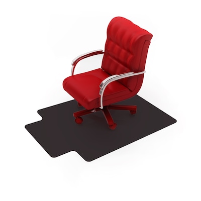 Floortex Advantagemat Vinyl Carpet Chair Mat with Lip, 45" x 53", Black (FR114553LLBV)