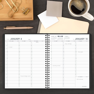 2027 AT-A-GLANCE 7" x 8.75" Weekly Appointment Book, Faux Leather Cover, Black (70-951-05-27)