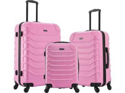 InUSA Endurance Polycarbonate/ABS 3-Piece Luggage Set, Pink (IUENDSML-PNK)