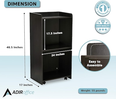 AdirOffice 46 Portable Lectern, Black (661-07-BLK)