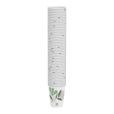 Dixie Pathways Poly Paper Hot Cups, 8 oz., White, 1000/Carton (2338PATH)