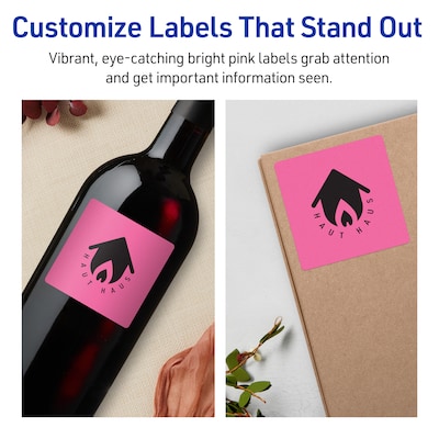 Avery Hemp Square Laser/Inkjet Multipurpose Labels, 2-3/4" x 2-3/4", Off-White (240/Box)