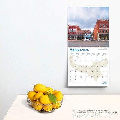 2025 BrownTrout Route 66 12" x 24" Monthly Square Wall Calendar, (9781975475642)