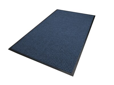 M + A Matting WaterHog Squares Classic Commercial Wiper/Scraper Entrance Floor Mat, 4 x 6, Navy (2006146170)