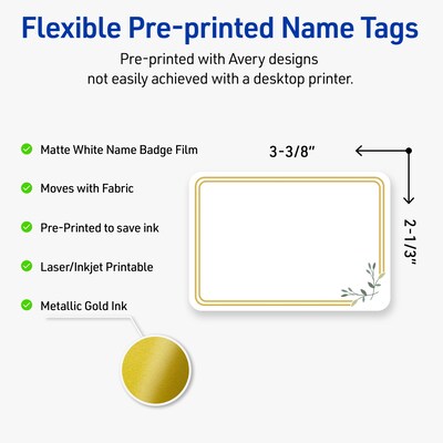 Avery Laser/Inkjet Rectangle Multipurpose Labels, 2-1/3 x 3-3/8, White, 80/Pack (S00-EY8)