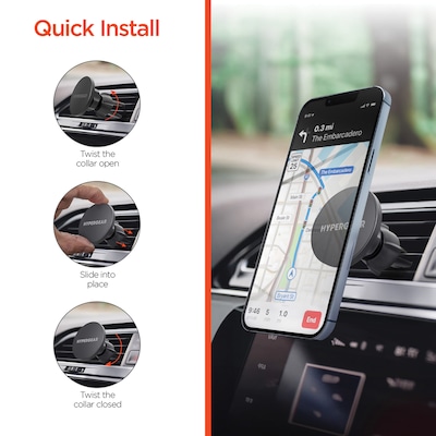 HyperGear Mag Grip MagSafe-Compatible Vent Mount, Black (15982)