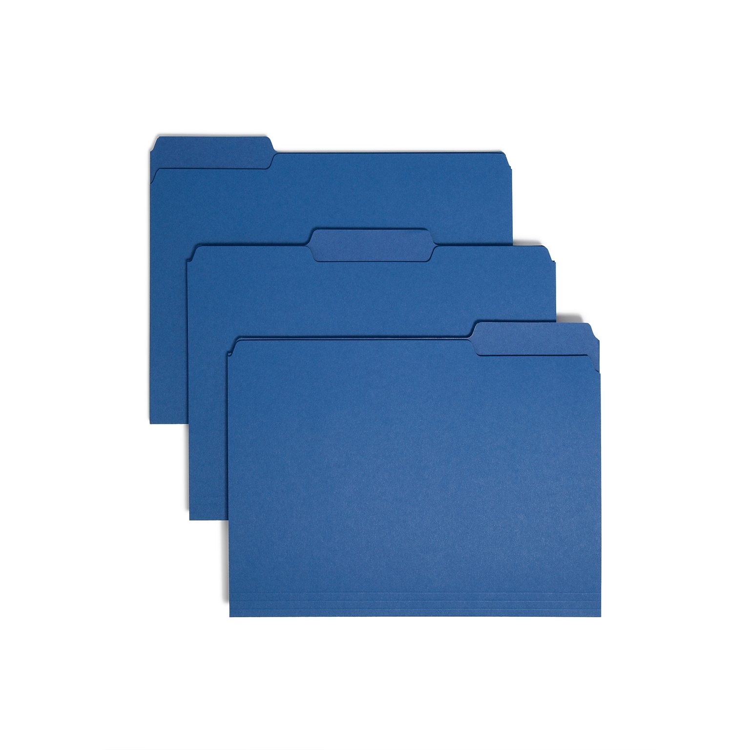 Smead File Folder, 3 Tab, Letter Size, Navy, 100/Box (10279)