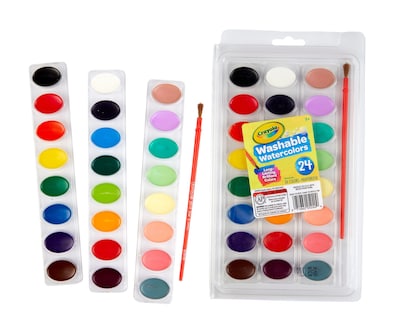 Crayola Washable Kid's Watercolor Paint Palette, Assorted Colors (BIN530524-3)