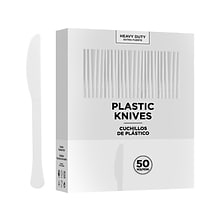 Amscan Plastic Knife, Heavyweight, Clear, 50/Pack, 3 Packs/Carton (8019.86)