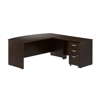 Bush Business Furniture Westfield 72W Bow Front L Shaped Desk with 42W Return and Mobile File Cabine