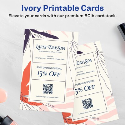 Avery Integrated Cards, 6 x 9, Matte Ivory, 50/Box (95281)