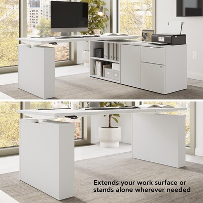 Bush Business Furniture Stratus 24H Storage Cabinet with 2 Shelves, 2 Drawers, White (SUS130WH)