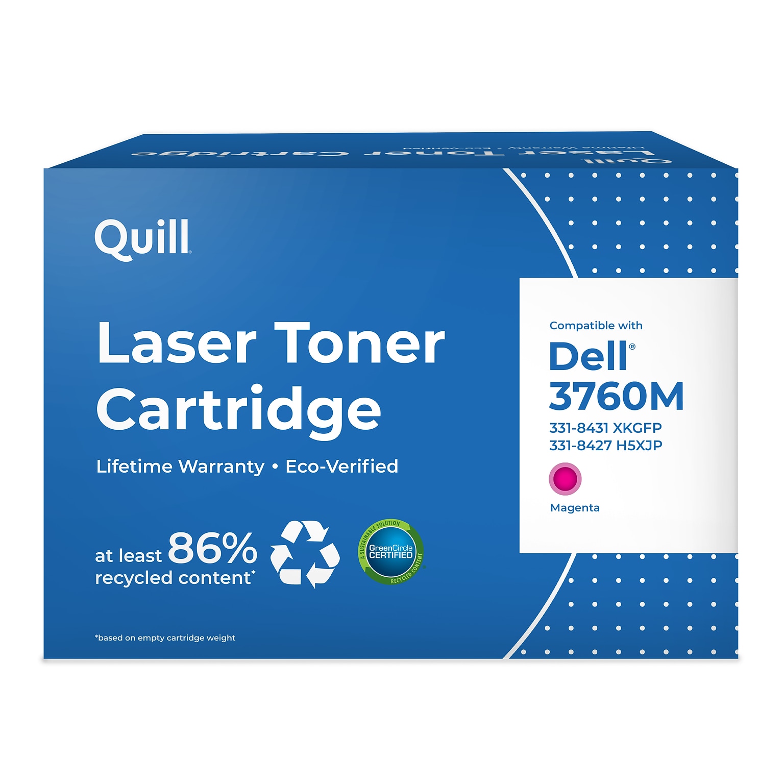 Quill Brand® Remanufactured Magenta High Yield Toner Cartridge Replacement for Dell C3760/3765 (XKGFP) (Lifetime Warranty)