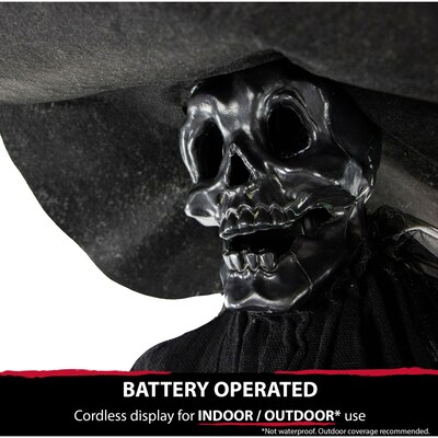 Haunted Hill Farm Life-Size Poseable Phantom Witch with Crystal Ball (HHWITCH-2FL)