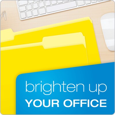 Pendaflex Recycled File Folder, 1/3-Cut Tab, Legal Size, Yellow, 100/Box (1531/3YEL)