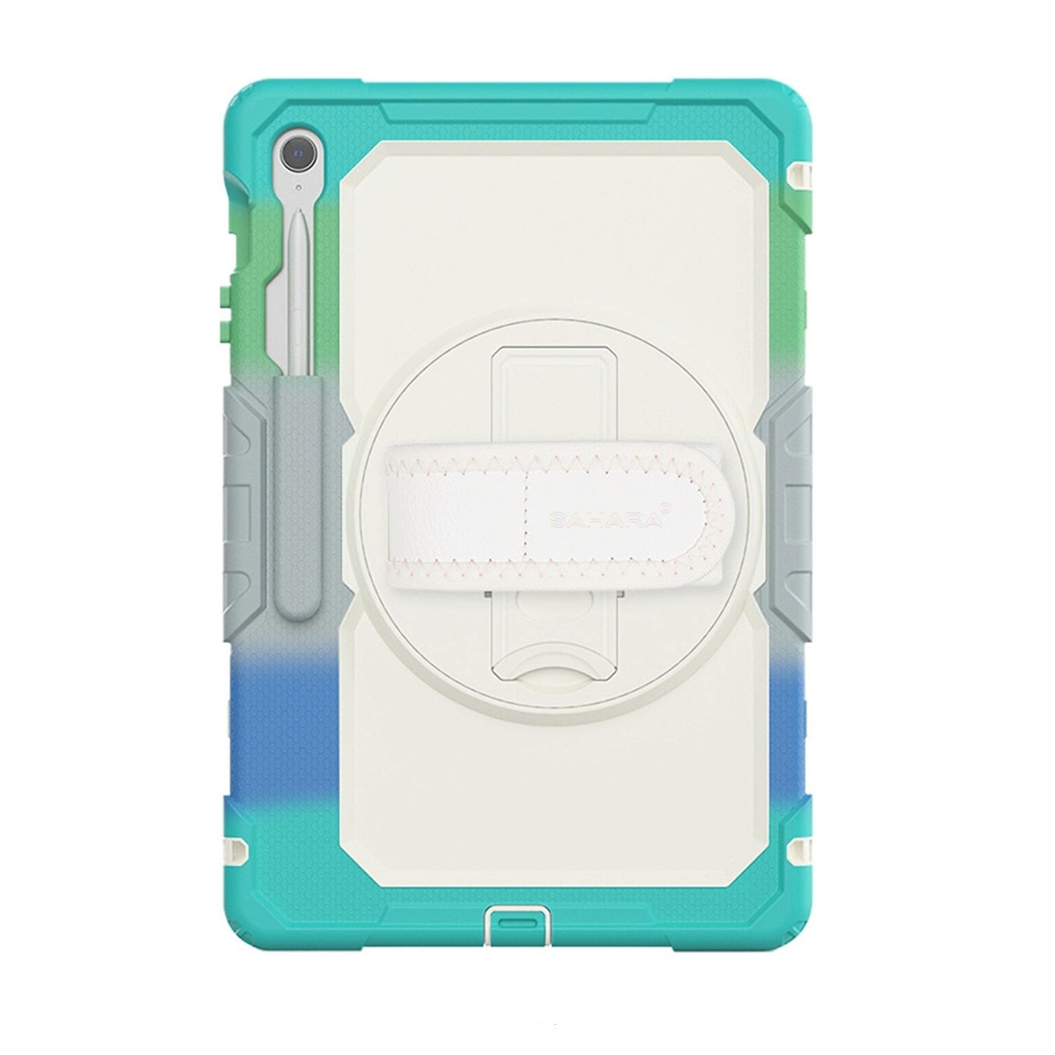 SaharaCase Raider Series TPU 13.1 Heavy Duty Case with Hand Strap for S10 FE+, Iridescent Blue (TB00472)