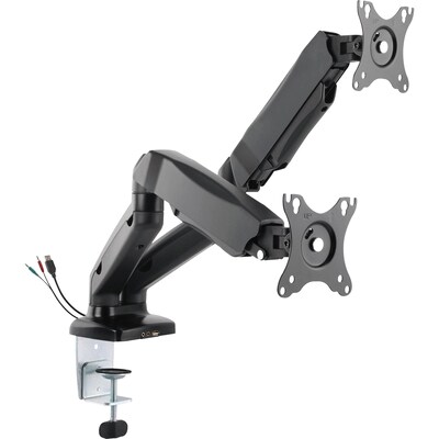 Lorell Adjustable Dual Monitor Mounting Arm, Up to 32 Monitor, Black (LLR99801)