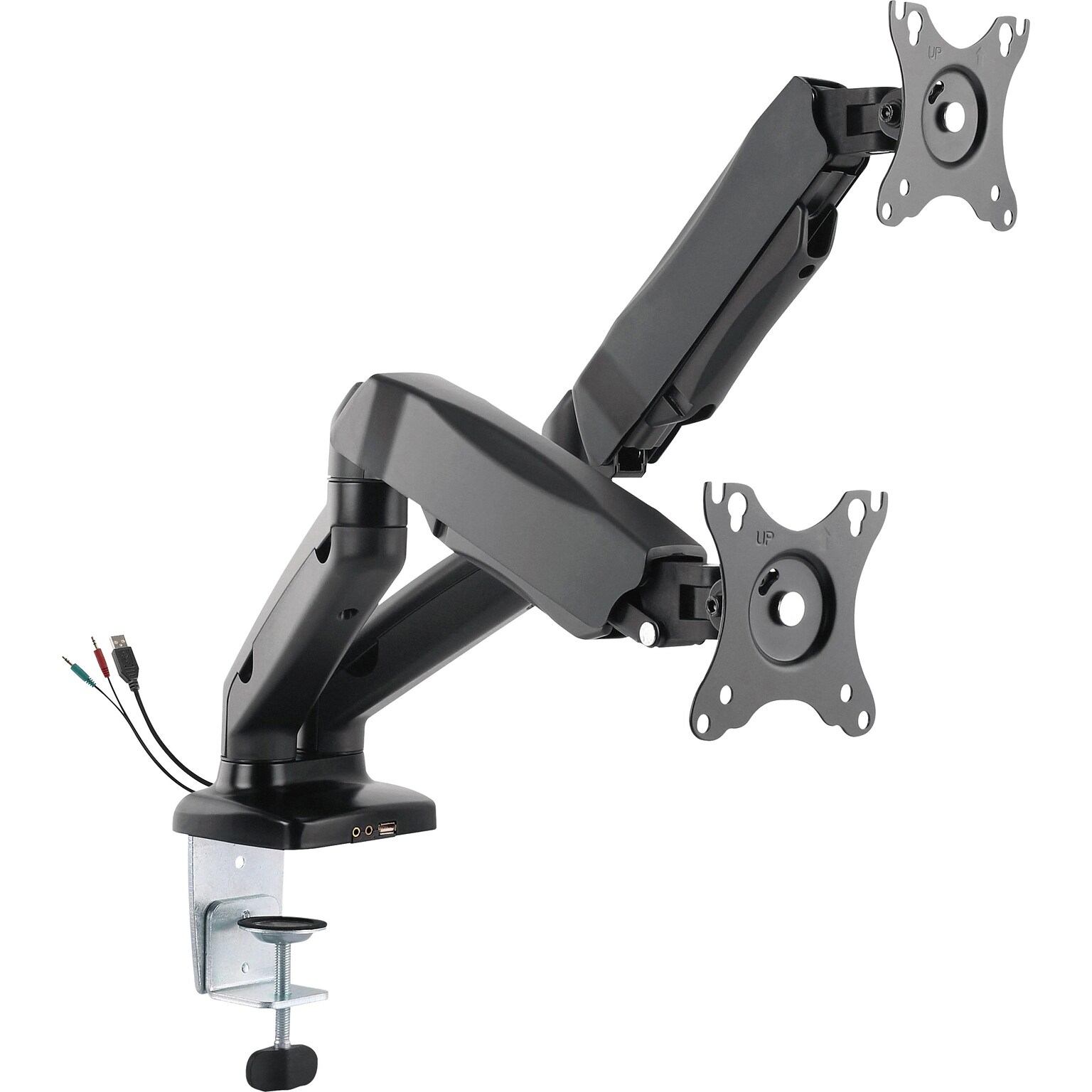 Lorell Adjustable Dual Monitor Mounting Arm, Up to 32 Monitor, Black (LLR99801)