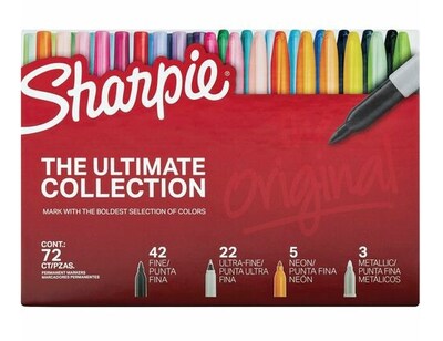 Sharpie The Ultimate Collection Permanent Markers, Assorted Tips, Assorted Colors, 72/Pack  (1983254