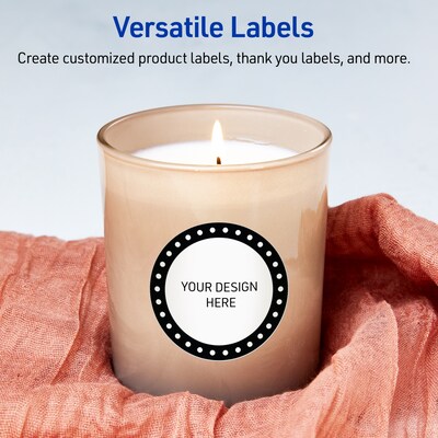 Avery Laser/Inkjet Circle Multipurpose Labels, 3" Dia., White, 60/Pack (S00DKP)
