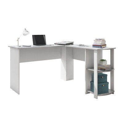 Techni Mobili 51" Mixed Materials L-Shaped Desk, Gray (RTA-8413L-GRY)