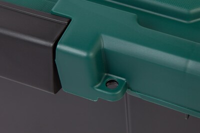 Remington Store-It-All 11.75 Gal. Storage Container with Latching Lid, Plastic, Black & Green, 4/Pack (591007)