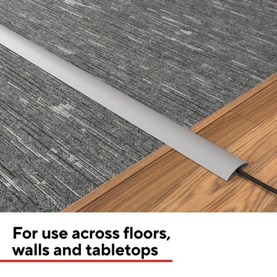 Staples TECH 6' Cord Covers, Gray (ST62389)