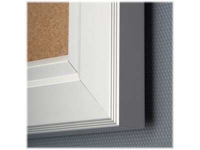 Azar Enclosed Cork Bulletin Board, Gray/Silver Frame, 2.48" x 1.92" (300223)