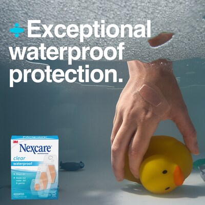 Nexcare Waterproof Ahesive Bandages, AssortedSized, Clear, 50/Box (432-50)