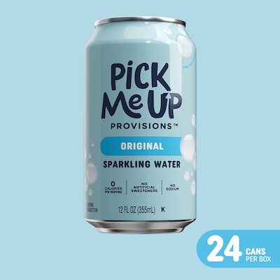 Pick Me Up Provisions™ Original Sparkling Water, 12 oz., 24 Cans/Carton (PM63525)