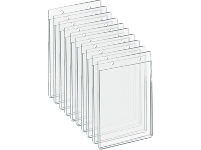 Azar Sign Holder, 4 x 6, Vertical, Wall Mounted, Clear Acrylic, 10/Pack (162732)